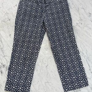 LAUNDRY by Shelli Segal Women’s Navy White Patterned Dress Pants Size 12 NWOT